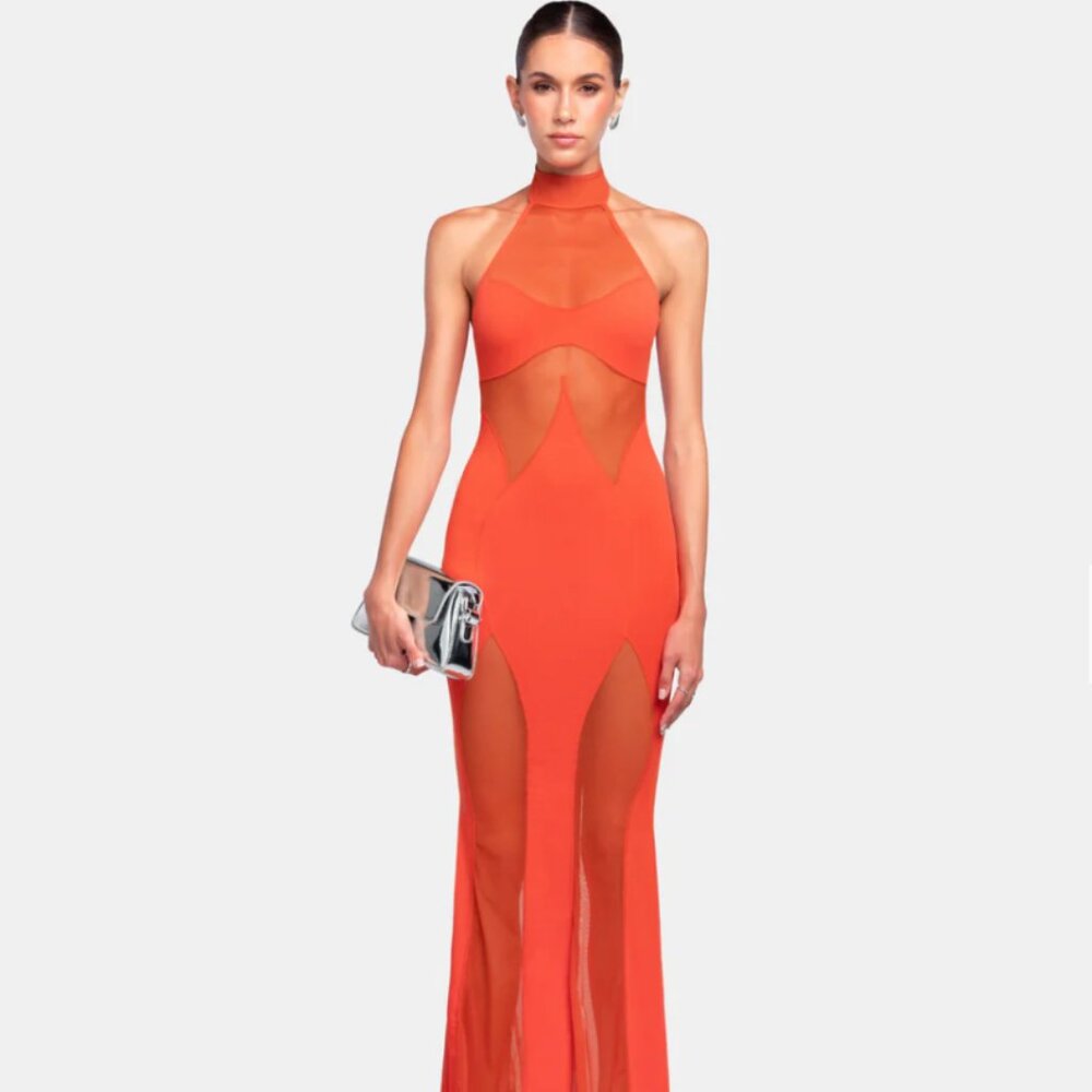 OW Collection SIENA Halter Dress NWT Orange